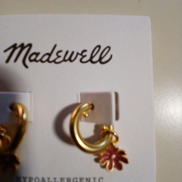 ❤️Madewell❤️ Daisy Enamel Small Hoop Earrings 💥💥 - Picture 3 of 9